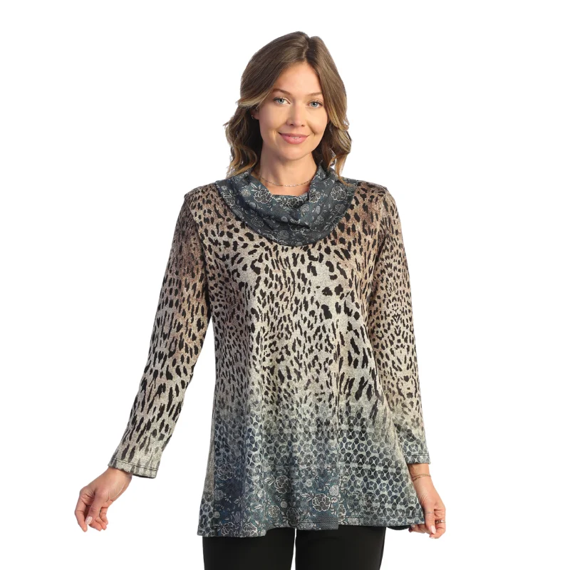 Vintage Look “Cleo” French Brushed Knit Mock Neck Tunic - FB4-1747