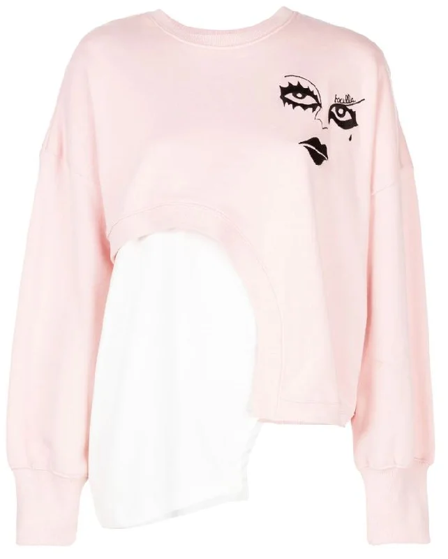 Style Streetwear WITCH HYBRID CREWNECK PINK/ WHITE