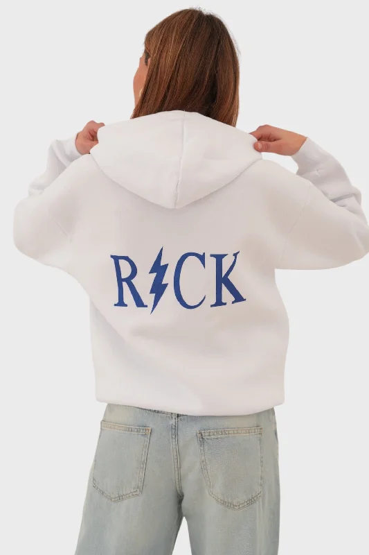 Trend Forward Threads For Her "Rock" hoodie white