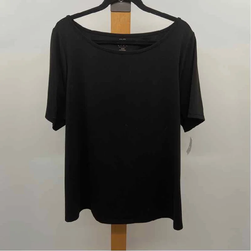 Weekend Exclusive LIVI active Women's Size 3X Black Solid Short Sleeve Shirt