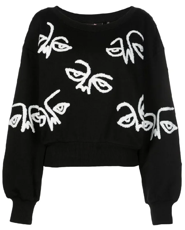 Dive Into Trendy Women's Fashion HAC ALL OVER CREWNECK BLACK