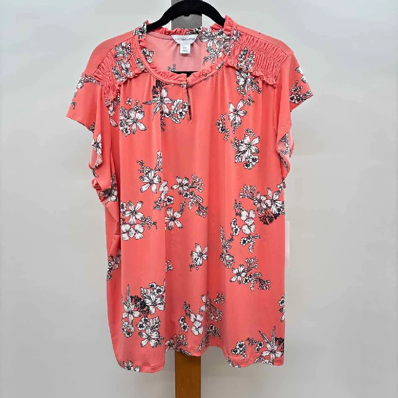 Limited - Time Bundle Liz Claiborne Women's Size XXL coral Floral Short Sleeve Shirt