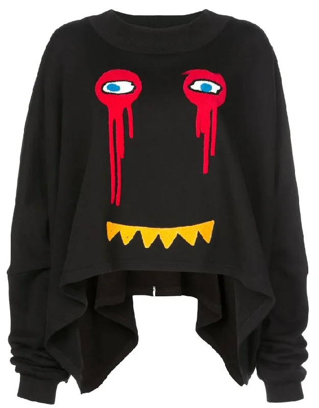 Trend Forward Threads DRIPPY EXTENDED CREW NECK BLACK