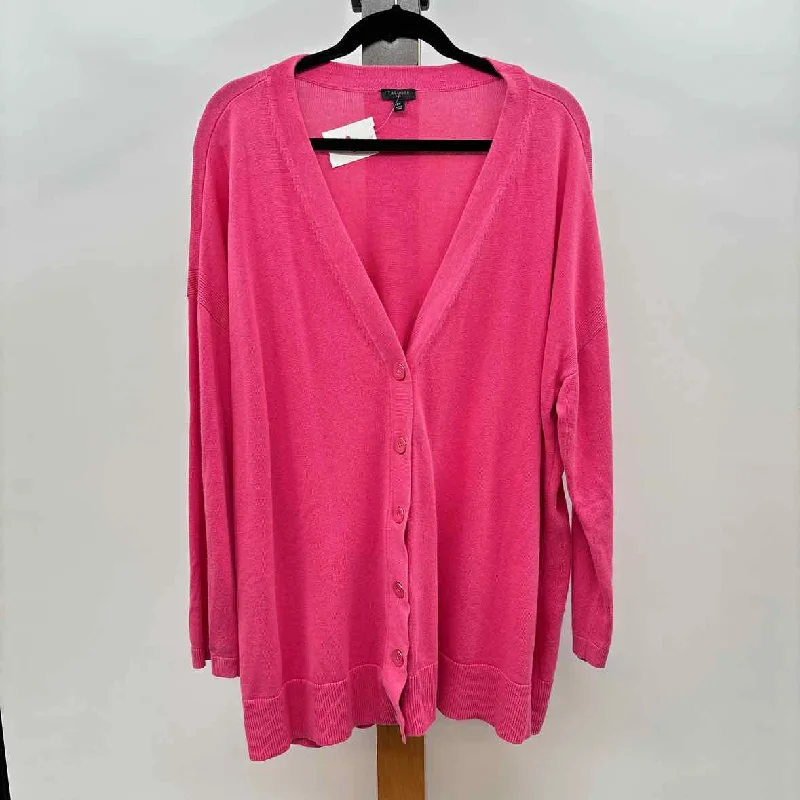 Snag Fabulous Fashion Bargains Talbots Women's Size 2X Pink Solid Cardigan