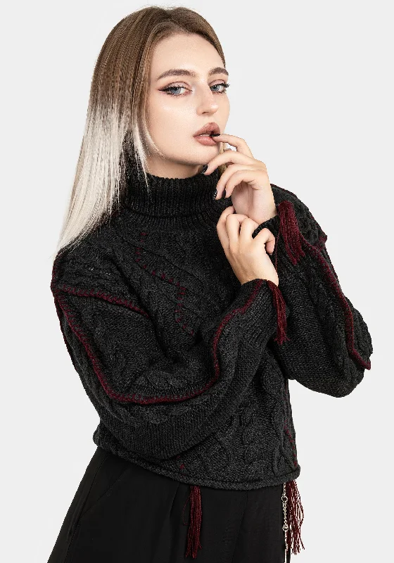 Feminine Flow Vaila Cable Knit Crop Jumper