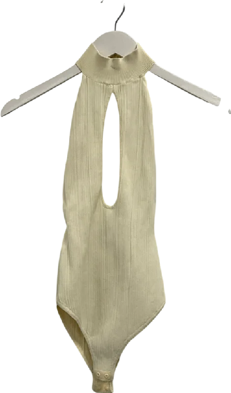 Ethnic Cultural Event Wear ZARA Yellow Knitted Cut Out Bodysuit UK S