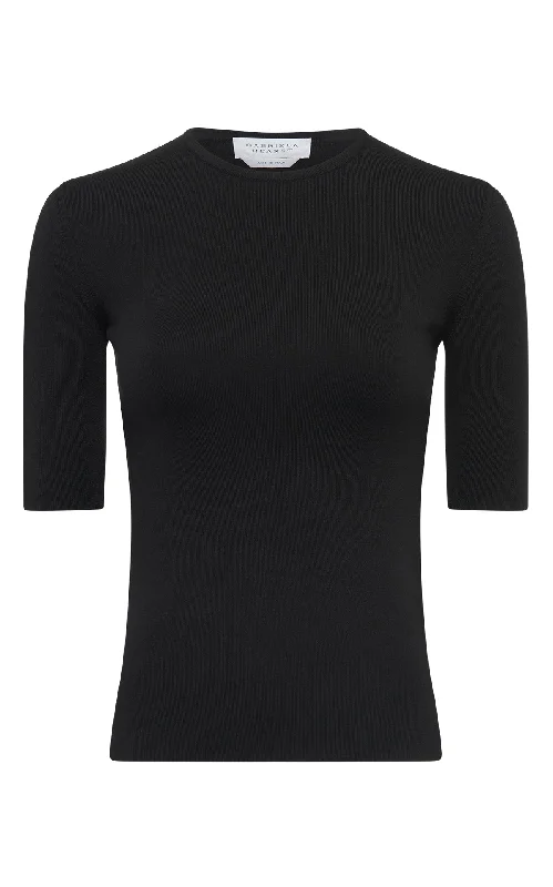Huge Discounts This Week Anahita Knit T-Shirt in Black Silk