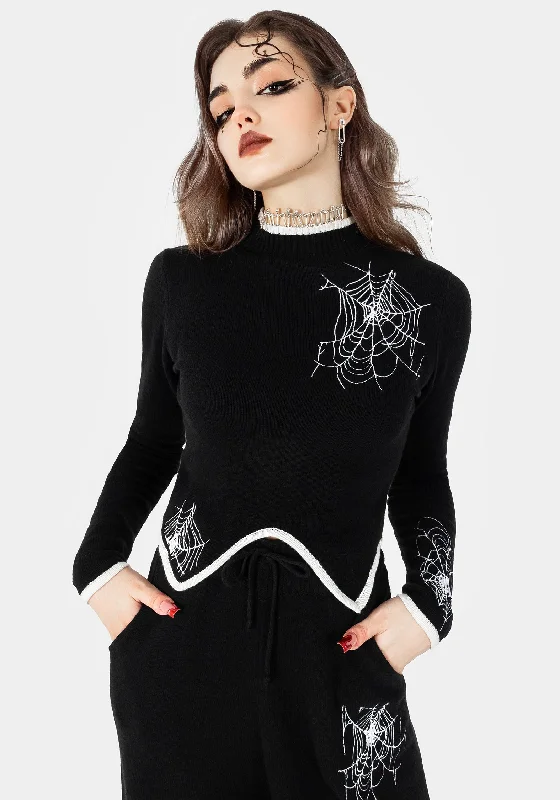 Big Discounts Araneae Embroidered Long Sleeve Knit Jumper