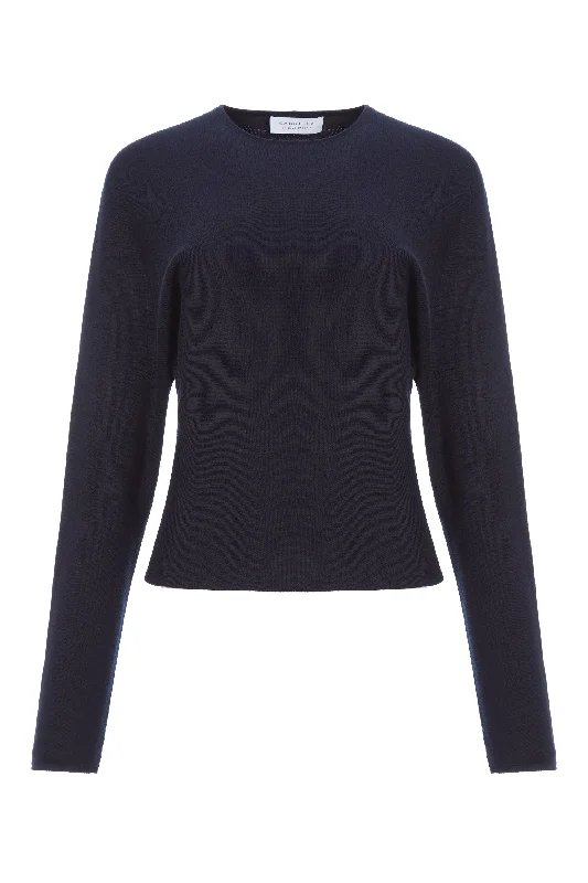 Trendy Styles Theodore Knit Sweater in Navy Cashmere Silk