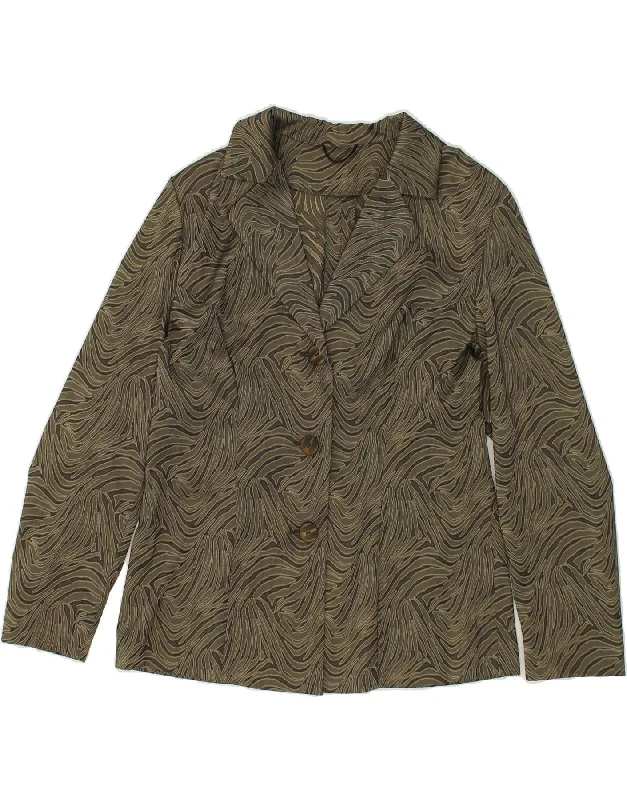 Sustainable Women's Apparel VINTAGE Womens 3 Button Blazer Jacket UK 14 Medium Grey