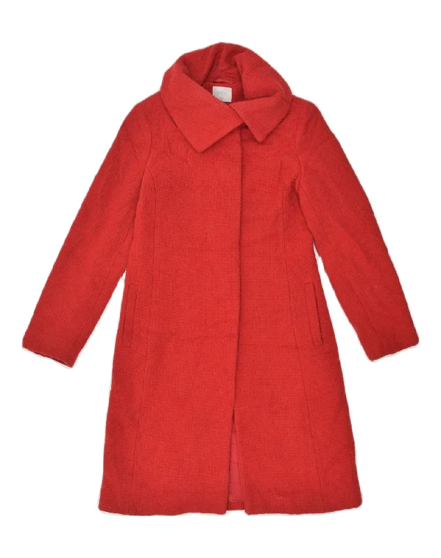 Edgy Fashion OASIS Womens Overcoat UK 10 Small  Red Cotton