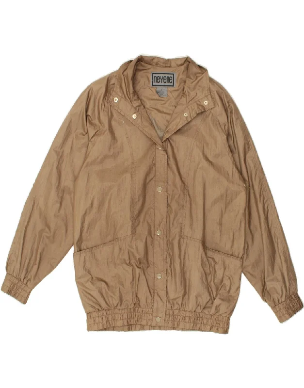 Women's Outerwear Clothing VINTAGE Womens Bomber Jacket UK 10 Small Brown Nylon