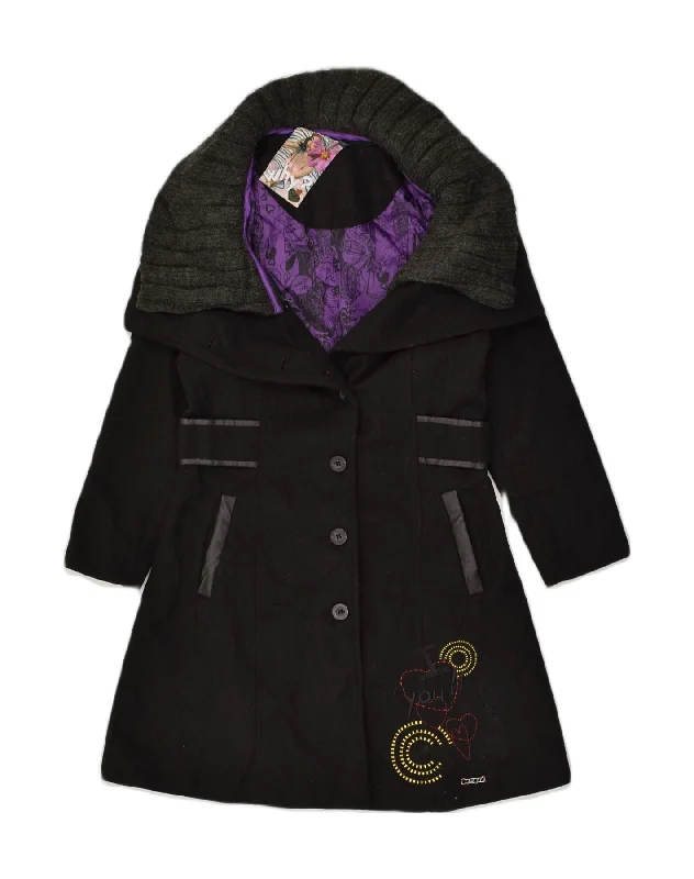 Trendy Casual Outfits DESIGUAL Womens Overcoat EU 40 Medium Blue Polyester