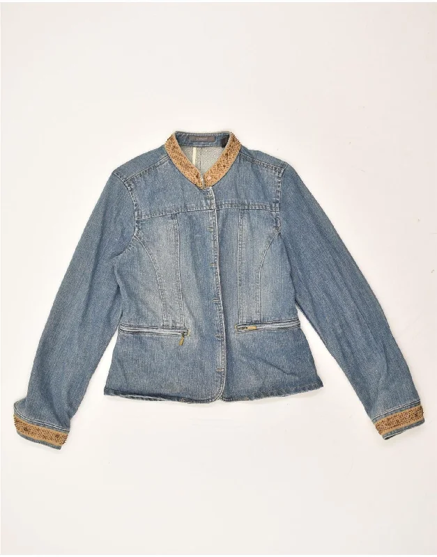 Women's Casual Attire LIZ CLAIBORNE Womens Denim Jacket UK 12 Medium Blue Cotton