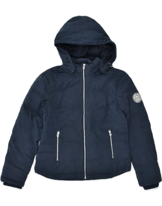 Women's Clothing Stores JACK WILLS Womens Hooded Padded Jacket UK 10 Small Navy Blue Polyester Women's Clothing Stores JACK WILLS Womens Hooded Padded Jacket UK 10 Small Navy Blue Polyester