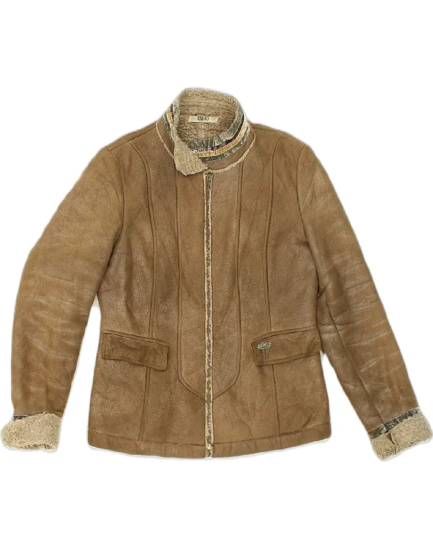 Comfortable Lounge Clothing LIU JO Womens Sherpa Jacket IT 42 Medium Brown Polyester Comfortable Lounge Clothing LIU JO Womens Sherpa Jacket IT 42 Medium Brown Polyester