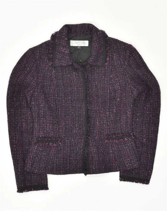 Women's Clothing For Travel TAHARI Womens Bomber Jacket XS Maroon Acrylic