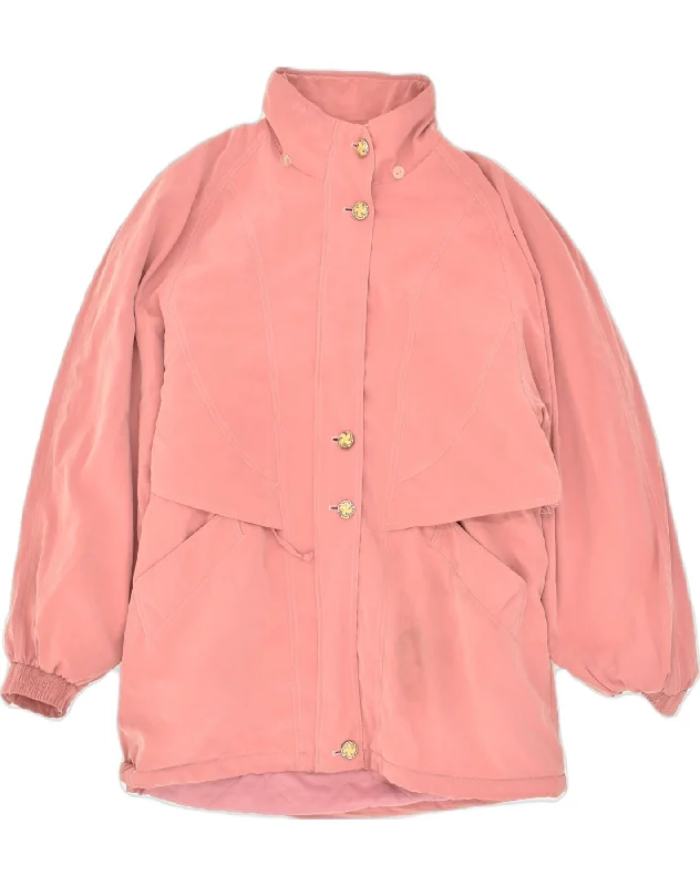 Vintage-Inspired Women's Apparel VINTAGE Womens Windbreaker Jacket IT 44 Medium Pink Cotton Vintage-Inspired Women's Apparel VINTAGE Womens Windbreaker Jacket IT 44 Medium Pink Cotton