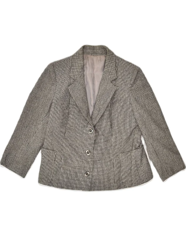 Women's Outerwear Clothing VINTAGE Womens 3 Button Blazer Jacket UK 12 Medium Black Houndstooth Women's Outerwear Clothing VINTAGE Womens 3 Button Blazer Jacket UK 12 Medium Black Houndstooth