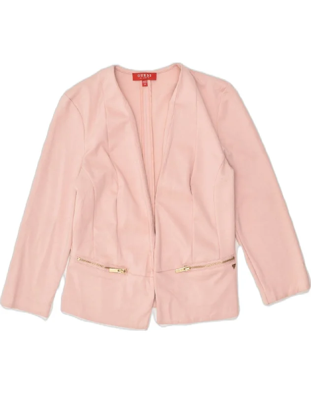 Comfortable Women's Apparel GUESS Womens Blazer Jacket  UK 12 Medium Pink Polyester