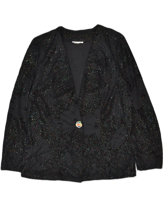 Women's Clothing Sets VINTAGE Womens 1 Button Blazer Jacket UK 16 Large Black Floral Women's Clothing Sets VINTAGE Womens 1 Button Blazer Jacket UK 16 Large Black Floral