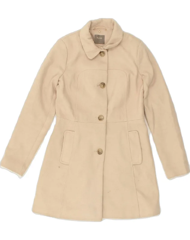 Casual Chic Clothing For Women OASIS Womens Overcoat UK 10 Small Beige Wool
