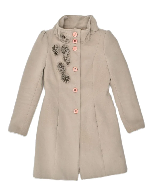 Casual Chic Women's Clothes SANDRO FERRONE Womens Overcoat IT 44 Medium Beige Rayon