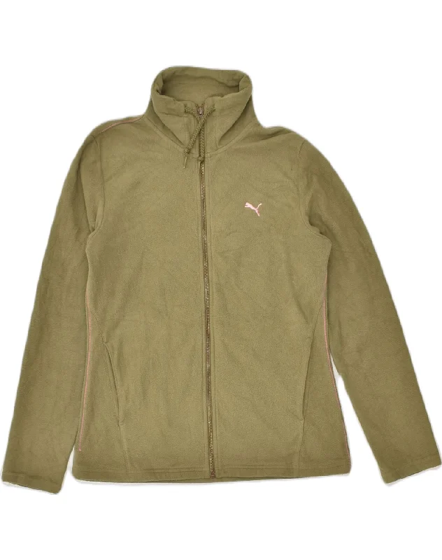 Women's Casual Clothing For Lounging PUMA Womens Fleece Jacket UK 12 Medium Khaki Polyester Women's Casual Clothing For Lounging PUMA Womens Fleece Jacket UK 12 Medium Khaki Polyester