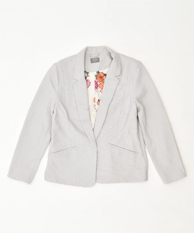 Fashionable Tops for Women OASIS Womens Blazer Jacket UK 14 Large Grey Polyester