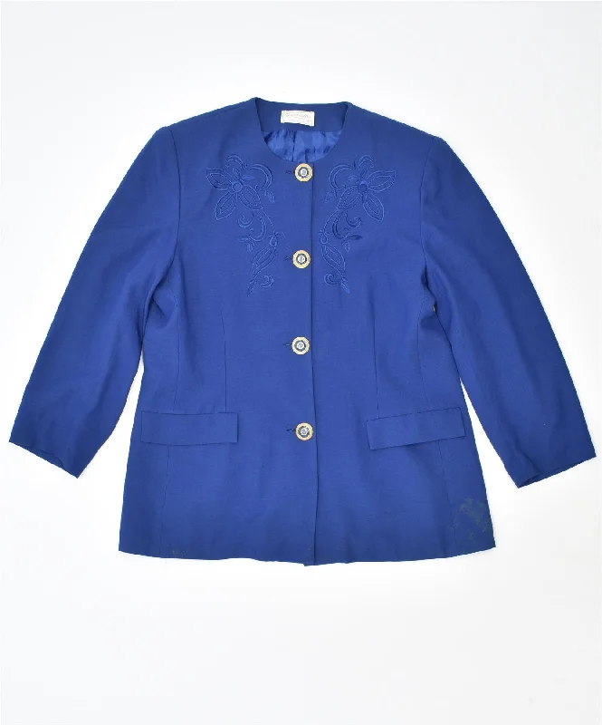 Best Online Boutiques For Women GABRIELLA SALVALAGLIO Womens 4 Button Blazer Jacket IT 50 XL Blue Acetate Best Online Boutiques For Women GABRIELLA SALVALAGLIO Womens 4 Button Blazer Jacket IT 50 XL Blue Acetate