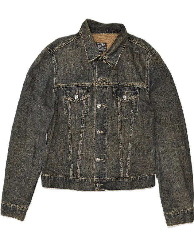 Women's Office Outfit GAS Womens Denim Jacket UK 18 XL Navy Blue Cotton