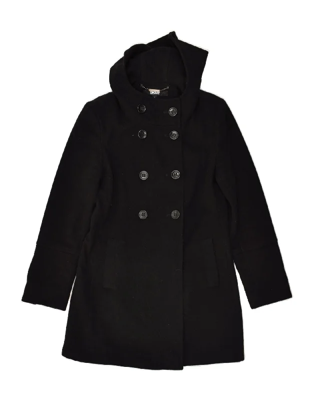 Holiday Gift Guide Sale DKNY Womens Hooded Double Breasted Coat US 6 Medium Black Wool Holiday Gift Guide Sale DKNY Womens Hooded Double Breasted Coat US 6 Medium Black Wool