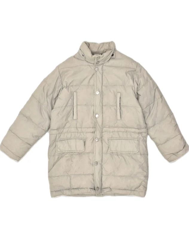 Fashion Essentials CALVIN KLEIN Womens Padded Jacket US 10 Large Grey Polyester