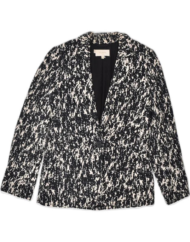 Relaxed Fashion HOBBS Womens 1 Button Blazer Jacket UK 8 Small Black Spotted Viscose Relaxed Fashion HOBBS Womens 1 Button Blazer Jacket UK 8 Small Black Spotted Viscose