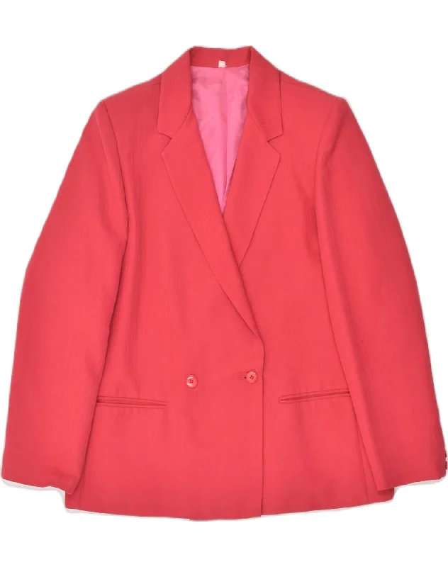 Women's Fashionable Attire For Work VINTAGE Womens Double Breasted Blazer Jacket IT 46 Large Red Viscose Women's Fashionable Attire For Work VINTAGE Womens Double Breasted Blazer Jacket IT 46 Large Red Viscose