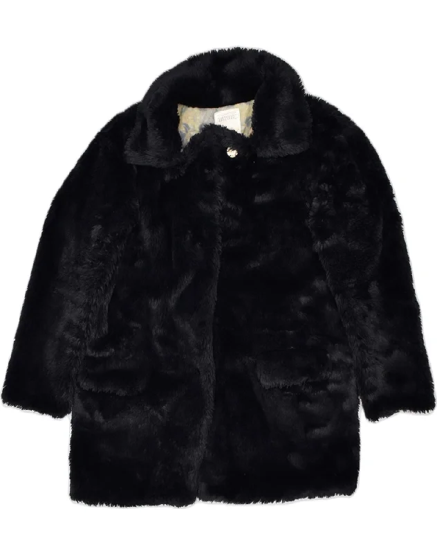 Women's Holiday Attire BOMBOOGIE Womens Oversized Faux Fur Overcoat US 4 Small Black Polyester Women's Holiday Attire BOMBOOGIE Womens Oversized Faux Fur Overcoat US 4 Small Black Polyester