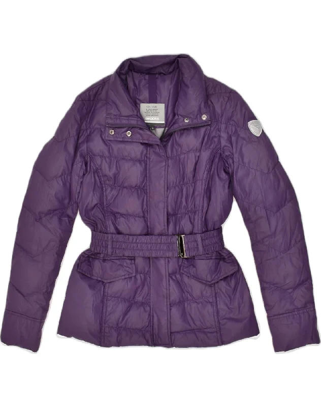 Women's Casual Attire DIADORA Womens Padded Jacket UK 10 Small Purple Polyester