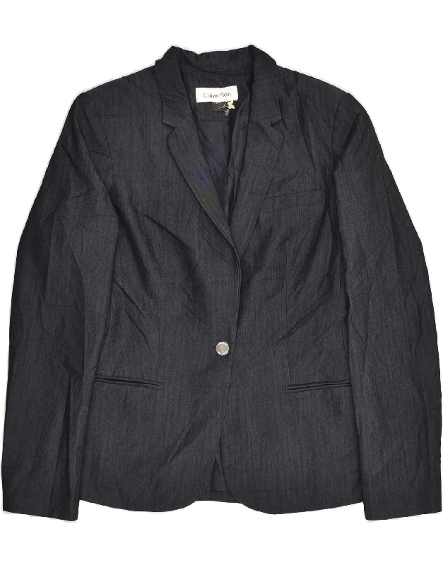 Affordable Online Boutique CALVIN KLEIN Womens 1 Button Blazer Jacket UK 14 Medium Navy Blue Affordable Online Boutique CALVIN KLEIN Womens 1 Button Blazer Jacket UK 14 Medium Navy Blue