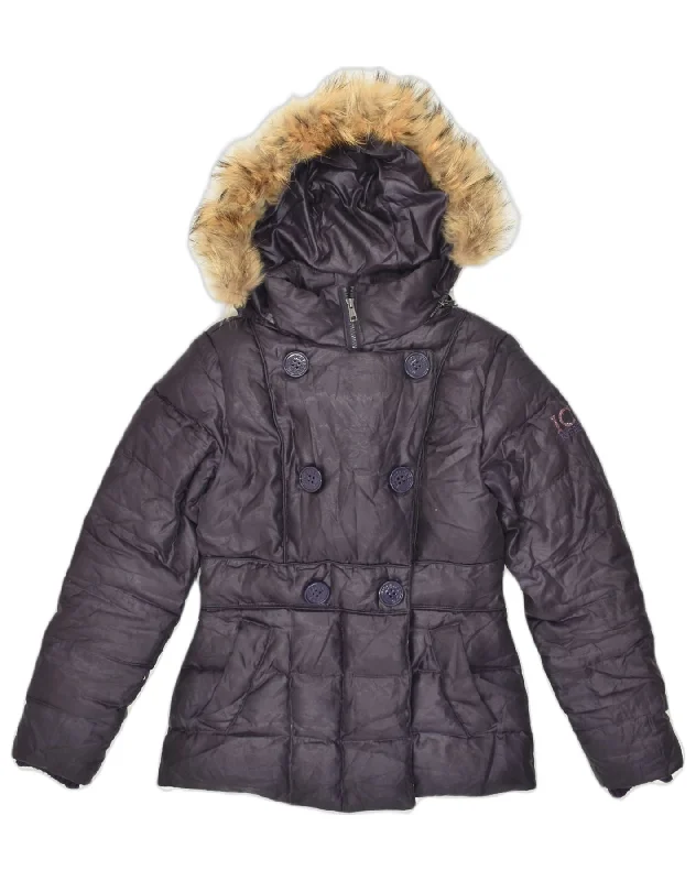 Women's Plus-Size Clothes ICEBERG Womens Hooded Padded Jacket IT 44 Medium Navy Blue Polyester Women's Plus-Size Clothes ICEBERG Womens Hooded Padded Jacket IT 44 Medium Navy Blue Polyester