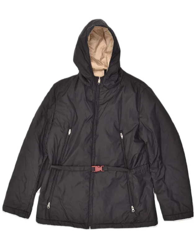 Women's Seasonal Attire BELFE & BELFE Womens Hooded Padded Jacket IT 46 Large Black Polyester Women's Seasonal Attire BELFE & BELFE Womens Hooded Padded Jacket IT 46 Large Black Polyester