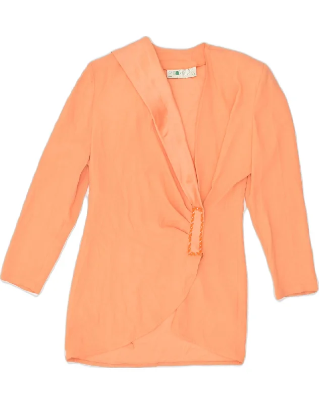 Trendy Boutique Online VINTAGE Womens Blazer Jacket IT 46 Large Orange Polyester