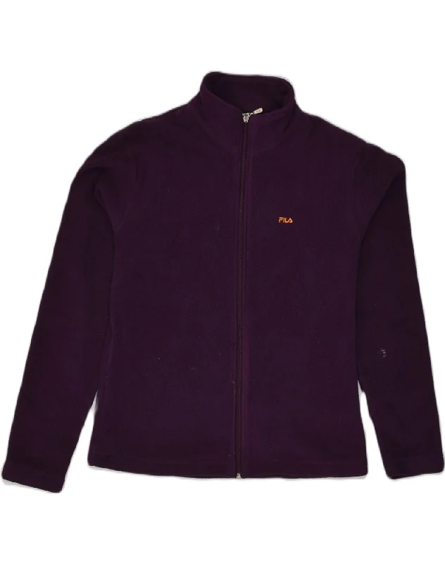 Women's Elegant Clothes FILA Womens Fleece Jacket UK 14 Large Purple Polyester