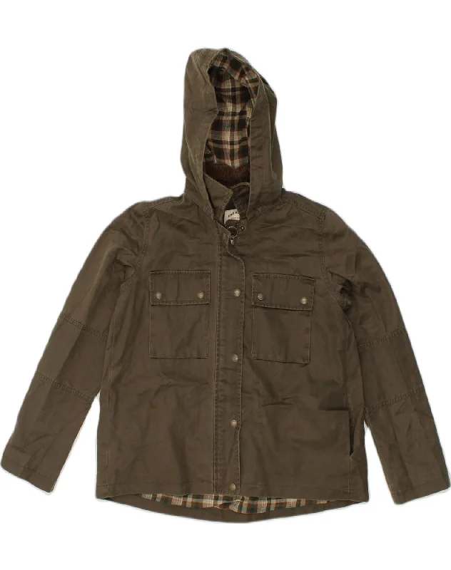 Minimalist Style FAT FACE Womens Hooded Utility Jacket UK 6 XS Khaki Cotton