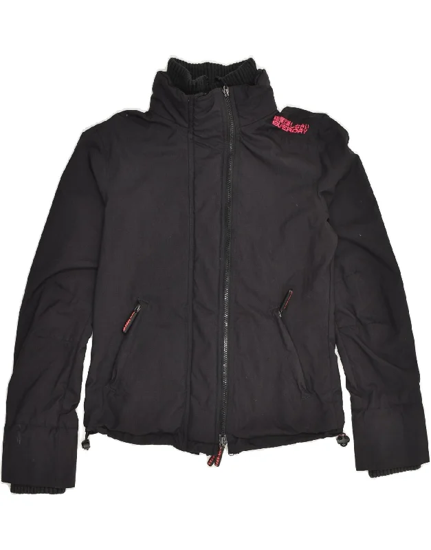 Modern Women's Outfit SUPERDRY Womens Hooded Windbreaker Jacket UK 14 Medium Black Nylon Modern Women's Outfit SUPERDRY Womens Hooded Windbreaker Jacket UK 14 Medium Black Nylon