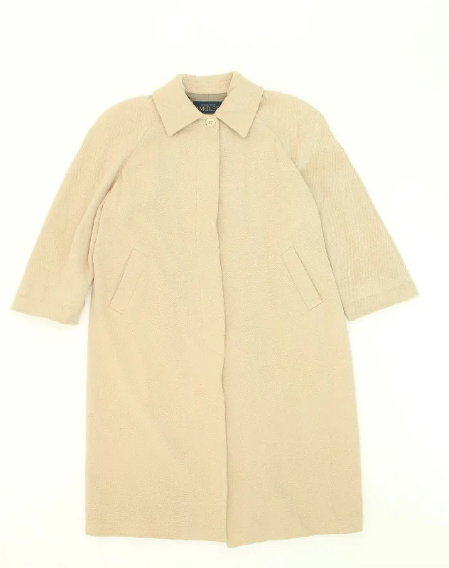 Women's Clothing AMULETI Womens Overcoat UK 12 Medium Beige Wool