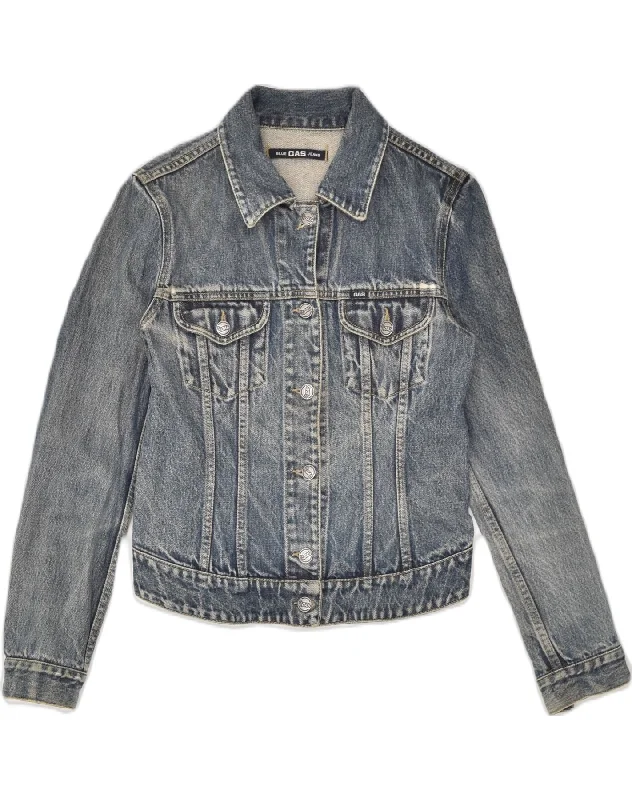 Affordable Women's Apparel GAS Womens Denim Jacket UK 10 Small Blue Cotton
