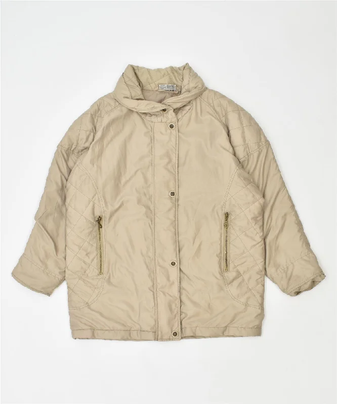 Women's Clothing Apparel SPORT L Womens Windbreaker Jacket UK 22 2XL Beige Polyester Vintage Women's Clothing Apparel SPORT L Womens Windbreaker Jacket UK 22 2XL Beige Polyester Vintage