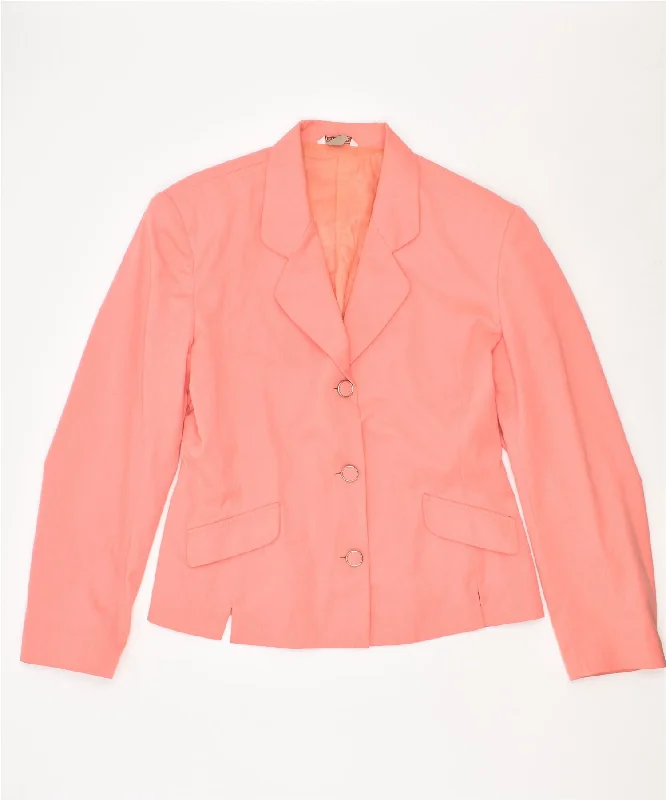 Women's Night-Out Clothes STEFANEL Womens 3 Button Blazer Jacket IT 42 Medium Pink Polyester Women's Night-Out Clothes STEFANEL Womens 3 Button Blazer Jacket IT 42 Medium Pink Polyester