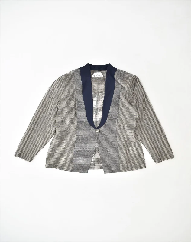 Woman Clothing LA DIFFERENCE Womens 1 Button Blazer Jacket UK 12 Medium Grey Striped Woman Clothing LA DIFFERENCE Womens 1 Button Blazer Jacket UK 12 Medium Grey Striped