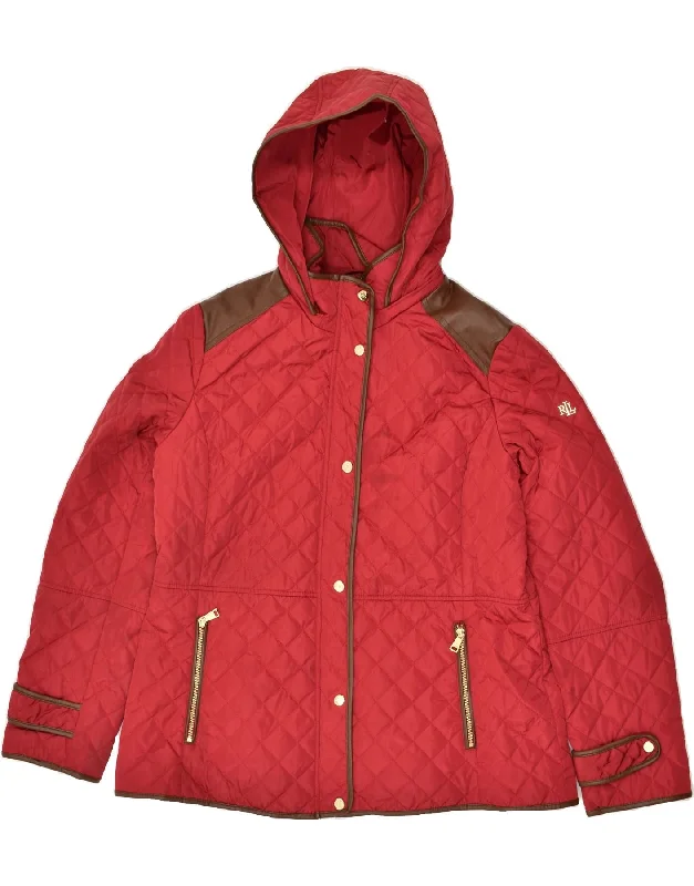 Easygoing Women's Style RALPH LAUREN Womens Hooded Quilted Jacket UK 18 XL Red Polyester Easygoing Women's Style RALPH LAUREN Womens Hooded Quilted Jacket UK 18 XL Red Polyester